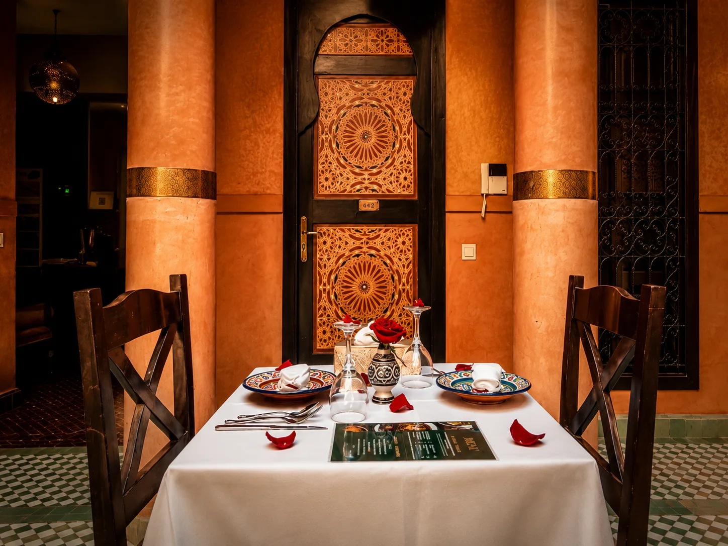 The table set for two